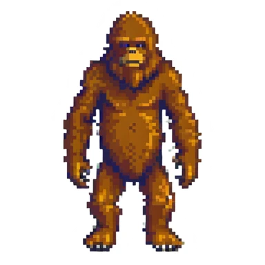 bigfoot, pixel art style, retro video game look sticker