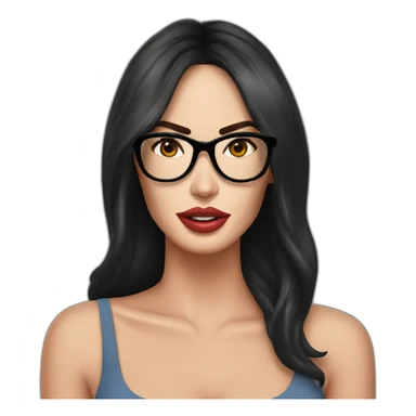 Megan Fox con lentes y comiendo sticker