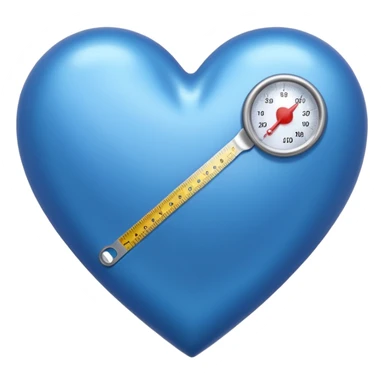 Blue heart with measuring scale sticker