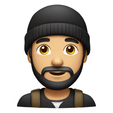 Jeune homme vietnamien cheveux noir avec barbe et bonnet sticker