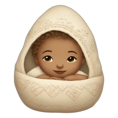 Light skin newborn in boho cradle sticker