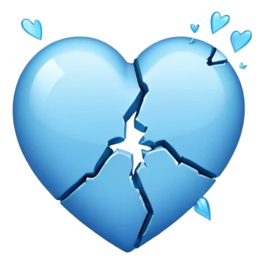 Broken blue heart  sticker