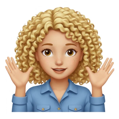 Not guilty hands up smirk girl curly blonde haie sticker