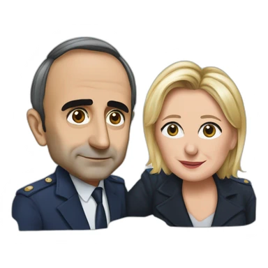eric zemmour et marine le pen sticker