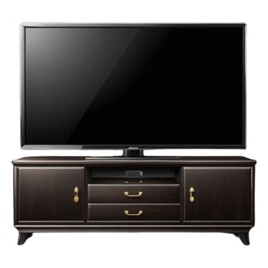 modern tv standing on a super luxurious dark cupboard sticker