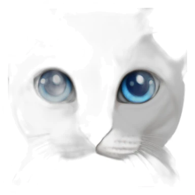 devon rex white cat with blue eyes sticker