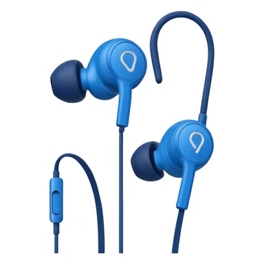 blue wired earbuds sticker