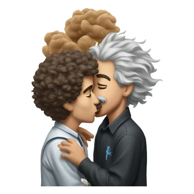 Albert Einstein kissing lamelo ball  sticker