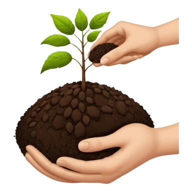 es werden saamen von einer hand in die erde getan ohne pflanze sticker