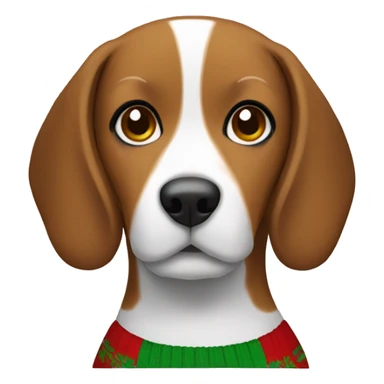 Beagle with Christmas sweater with a brown skinned girl sticker