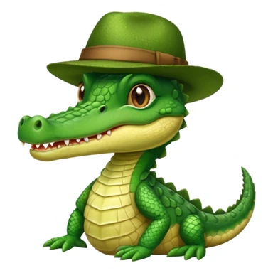 baby crocodile in hats sticker