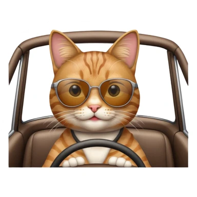 Cat driving a car sticker