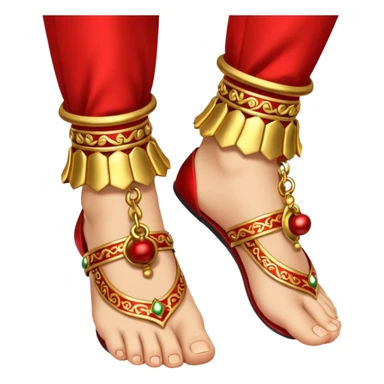 Ghunghroo on feet red and gold small  sticker