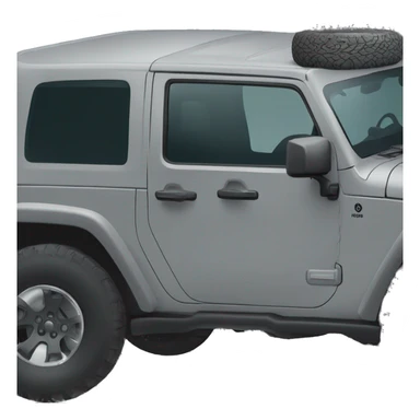 Jeep rubicon grey with a dragon on the door sticker