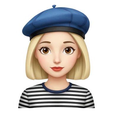 Parisian woman with beret and striped shirt sticker