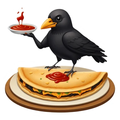 Crow eating dosa sticker