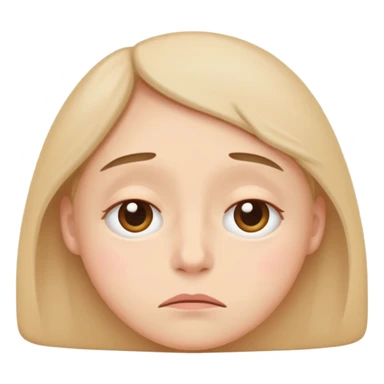 minimal flat emoji of a slightly tired face,
soft droopy eyes,
subtle under-eye shadow,
neutral mouth expression,
gentle exhaustion but not sad,
muted pastel colors,
modern health tracking app style,
transparent background,
vector illustration
 sticker