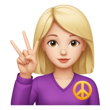 Kissey peace sign  sticker