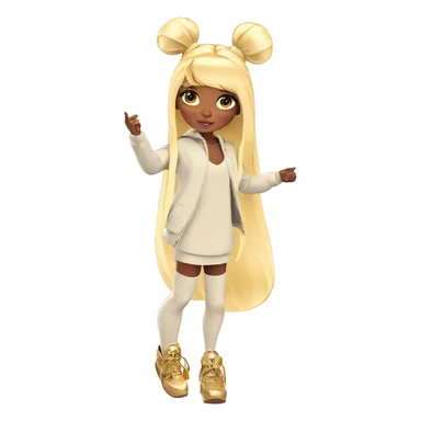 blonde girl with dark skin sticker