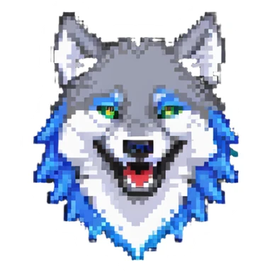 happy wolf sticker