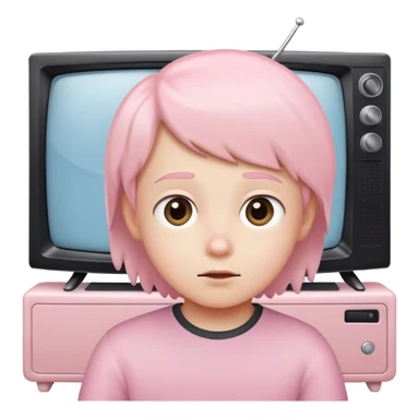 Light pink kids watching tv sticker