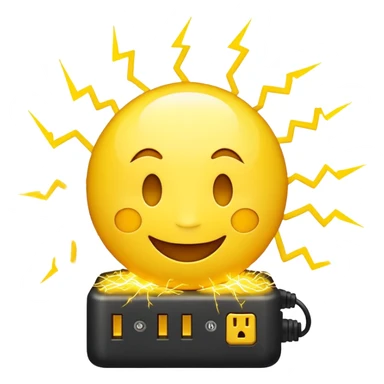 happy face with pile of power sticker