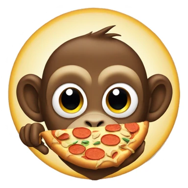 Monkey eating pizza sticker