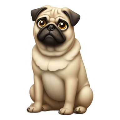 Chunky pug looking confused sticker