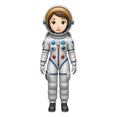 female cosmonaut in full length, standing, space suit, woman astronaut sticker