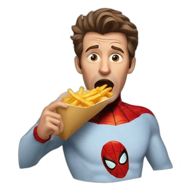 Spider-Man Peter B stuffing fries in mouth sticker