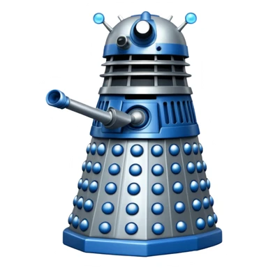 dalek silver and blue  sticker