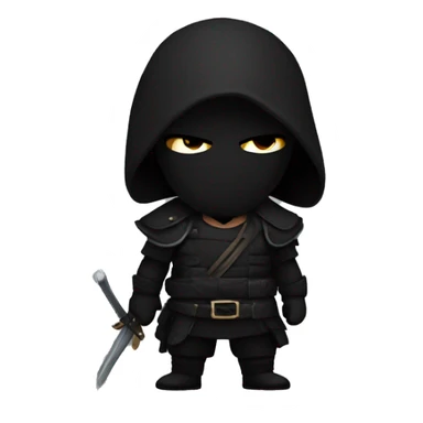 a shadow warrior withblack attire sticker