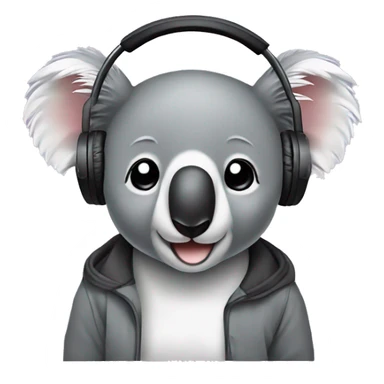 Koala bear with earphones sticker