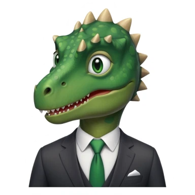 dinosaur in business suit sticker