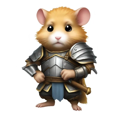 hamster warrior in fantasy setting sticker