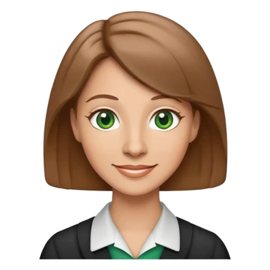 happy teacher with light brown hair and green eyes sticker