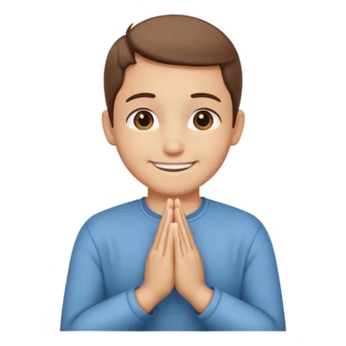 Smiling and hands in prayer position sticker