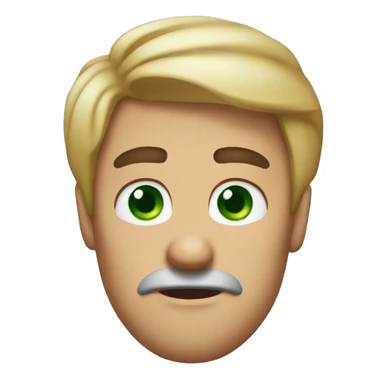 😠 with thick eyebrows and green eyes sticker