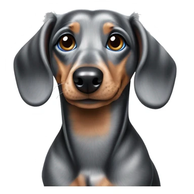Grey and black dapple dachshund blue eyes sticker