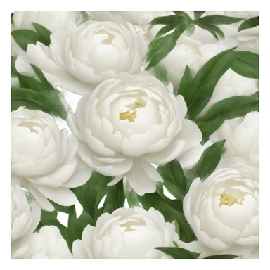 White peonies bouquet  sticker