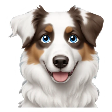 Solid white with a little bit of brown Australian shepherd blue eyes  sticker