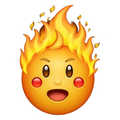 emoji on fire freaking out sticker