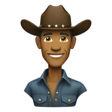 Obama in a cowboy hat sticker