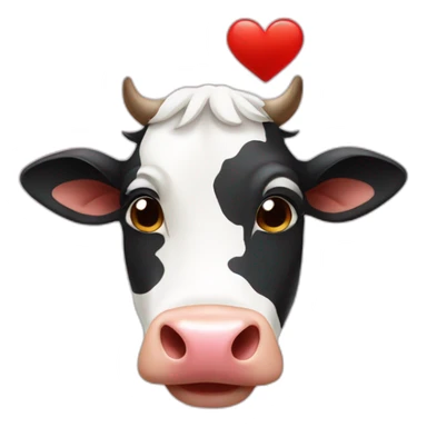  cow with heart sticker