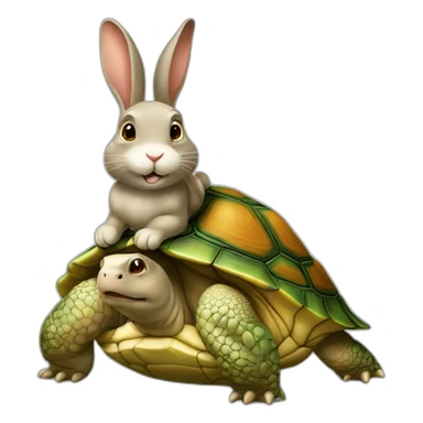 Lapin et tortue sticker