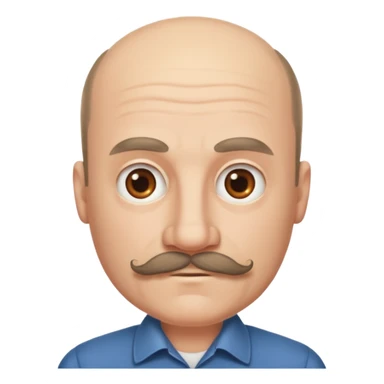 White man mustache balding sticker