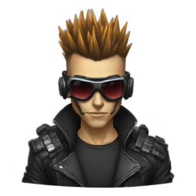 cyberpunk mohawk skull with a gambit sunglasses goggle’s sticker