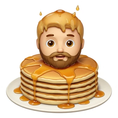 pancake with a beard sticker