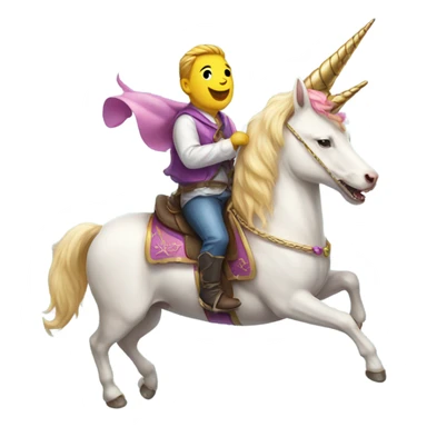 Dog riding a unicorn  sticker