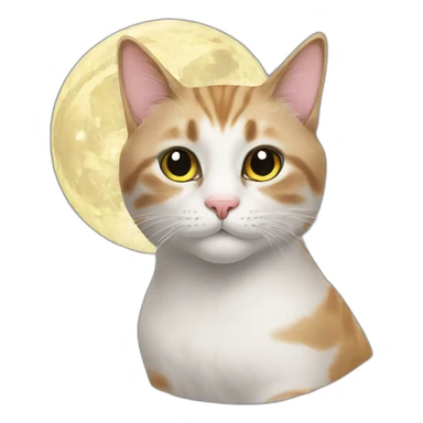 Cat in moon sticker